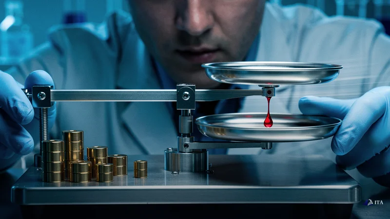 The Psychological Trap: Why Analysis Paralysis Cripples Traders: precision scale, brass weights, scientist hands