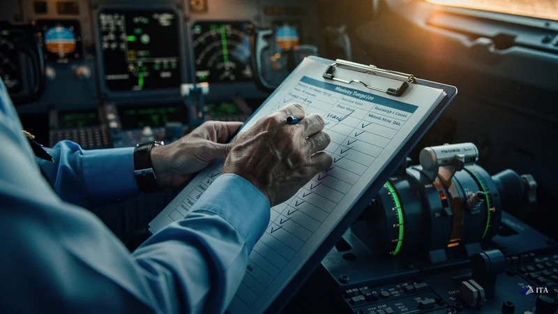 Conclusion: From Analysis to Action - Mastering the Trading Mindset: pilot hands, checklist, control panel