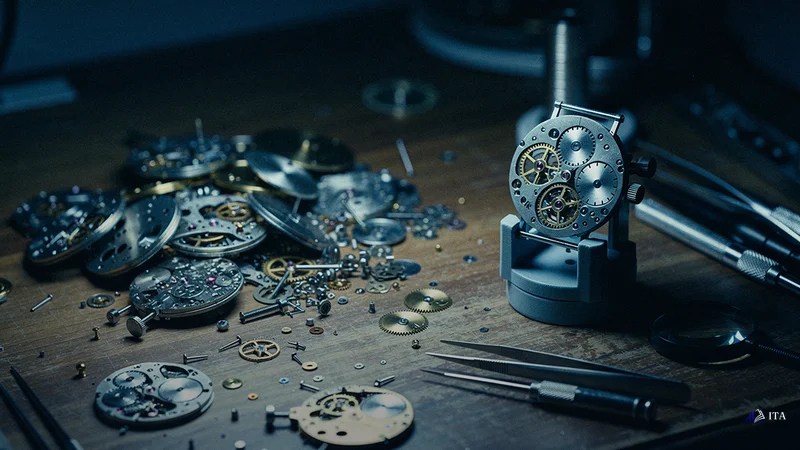Common Mistakes When Trading the Squeeze: watchmaker bench, timepiece movements, precision gears