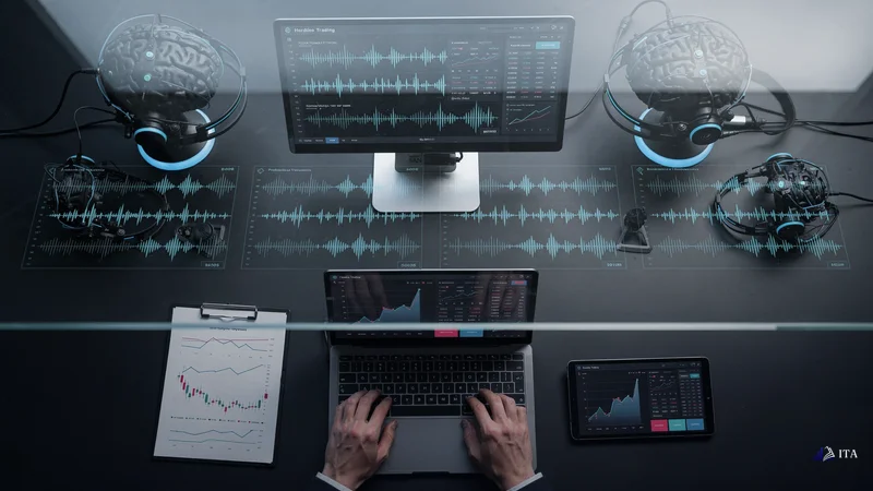 Brain monitoring equipment revealing problematic trading behavior patterns.