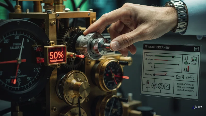 Mechanical circuit breaker system calibrated to 1.5% drawdown threshold.