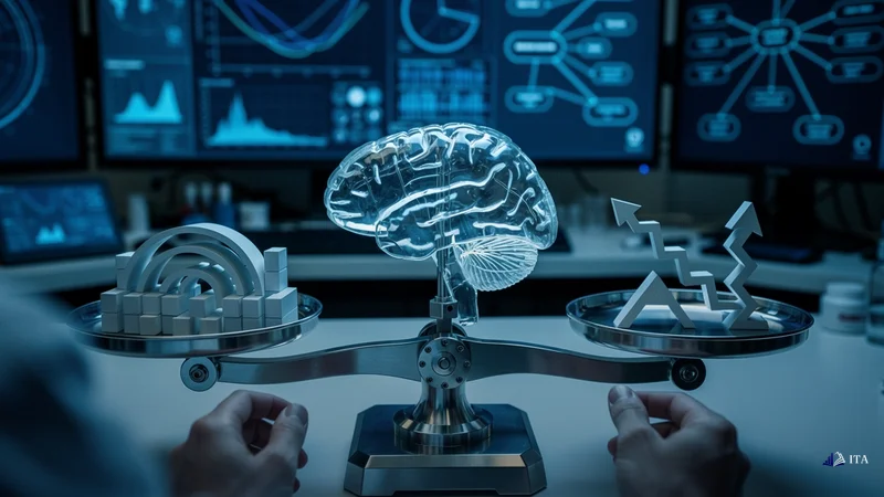 The Mathematics Behind Fibonacci Trading: glass brain model, balance scale, geometric shapes