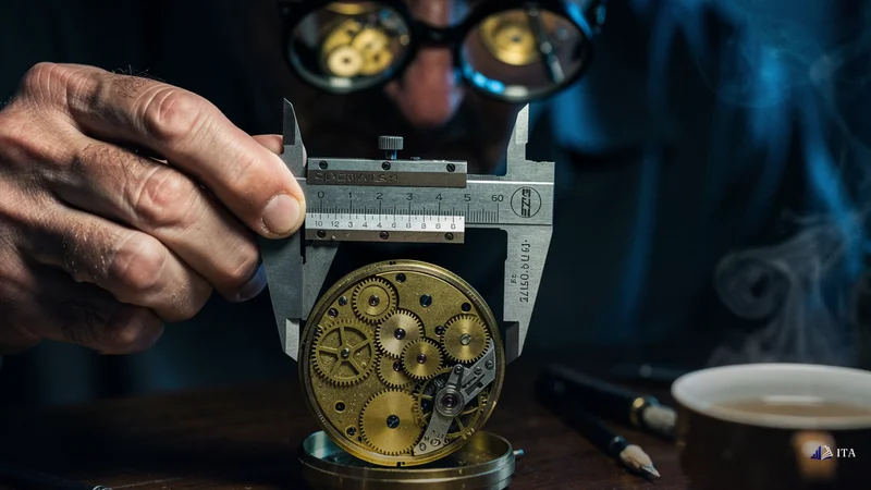 How Fibonacci Retracement Works: A Step-by-Step Guide: watchmaker_hands, precision_calipers, brass_gears