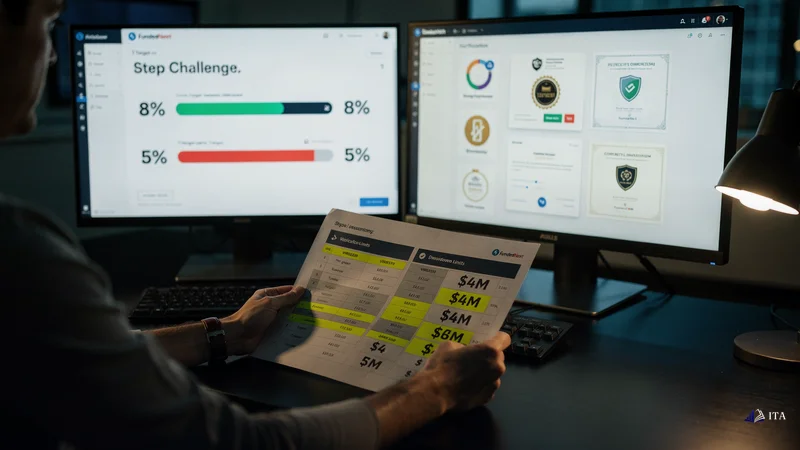 Verification specialist reviewing FundedNext's transparent evaluation metrics and third-party documentation.