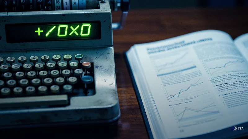 Trader calculating position size at a desk, putting the plan into action