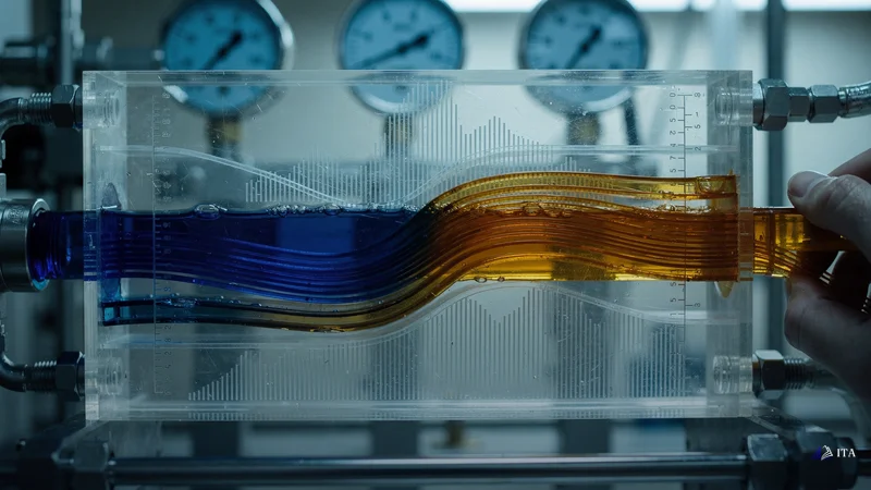 Hydraulic flow measurement system demonstrating momentum calculation principles.