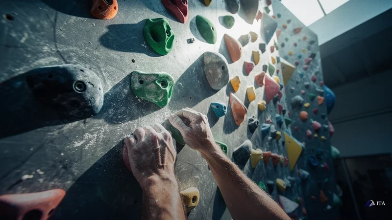 Practice Exercise: Identifying MACD Setups on Your Own: climbing holds, chalk hands, practice wall