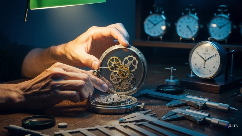 Conclusion: Mastering MACD for Consistent Profits: watchmaker hands, mechanical gears, precision tools