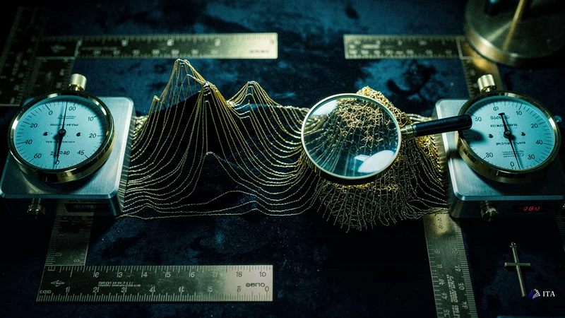 Gold Price Scenarios: $2,340 to $2,450 Range: jeweler workbench, gold measuring scales, topographical wire patterns