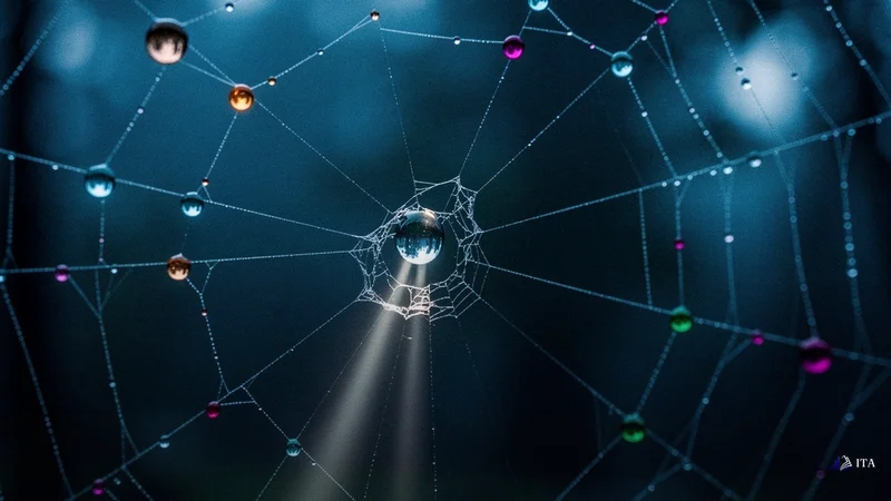 What to Watch: spider web, dew droplets, fractured strands