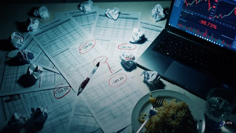 The Dark Period: 18 Months of Frustration and Near-Quitting: loss_statements, crumpled_papers, marked_calendar