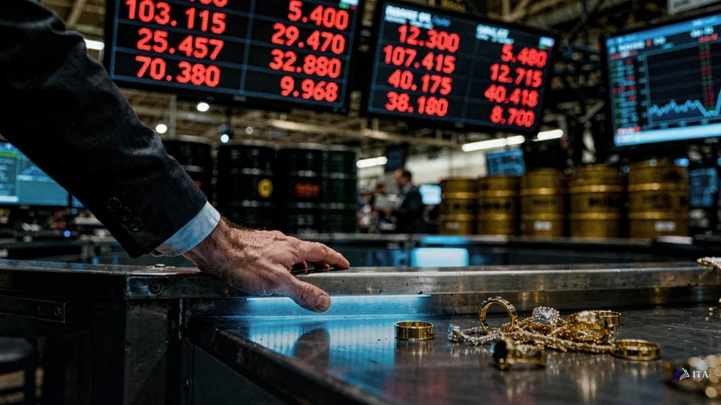 Conceptual illustration: Commodity Rotation: WTI Crude and Gold Under Pressure
