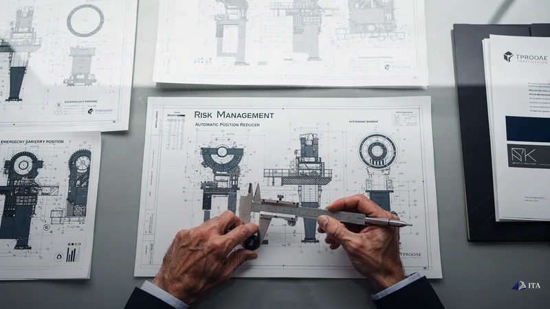 Master engineer's blueprint table where multiple institutional risk management protocols are laid out.