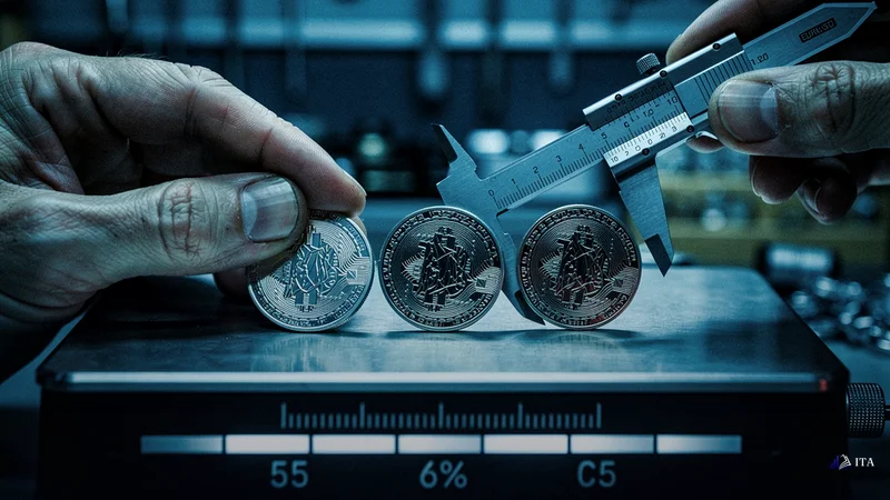 The Core Position Sizing Formula: Step-by-Step Breakdown: precision measurement device, currency medallions, jeweler's calipe
