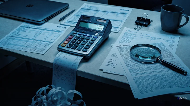 Mistake #7: The Hidden Fee Maze — illustration for an ITAfx prop trading guide