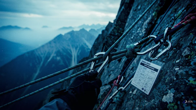 Improving Trading Psychology: climbing rope, safety harness, mountain anchor