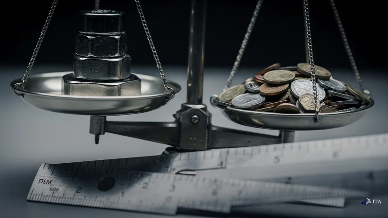 Precision scale showing imbalance between theoretical knowledge and practical execution.