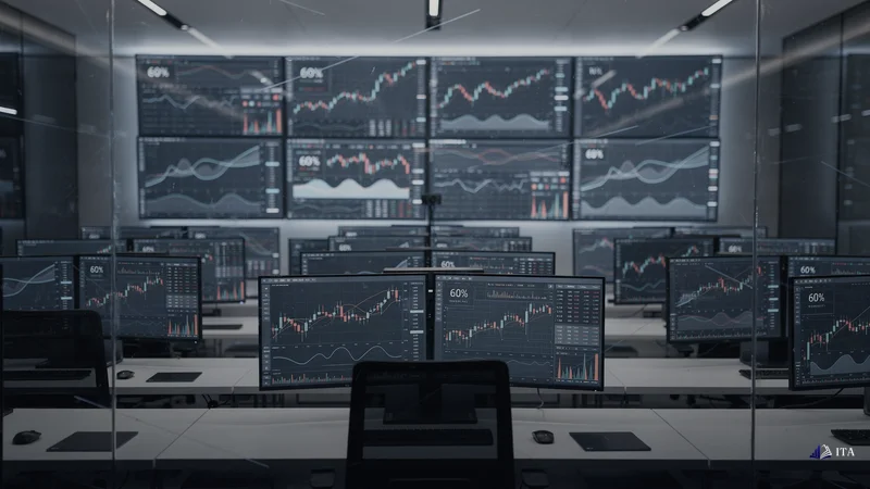 Institutional trading simulation lab showing advanced stochastic confluence monitoring systems.