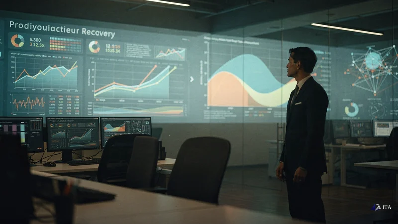 Professional trader in an office with systematic burnout prevention infrastructure.