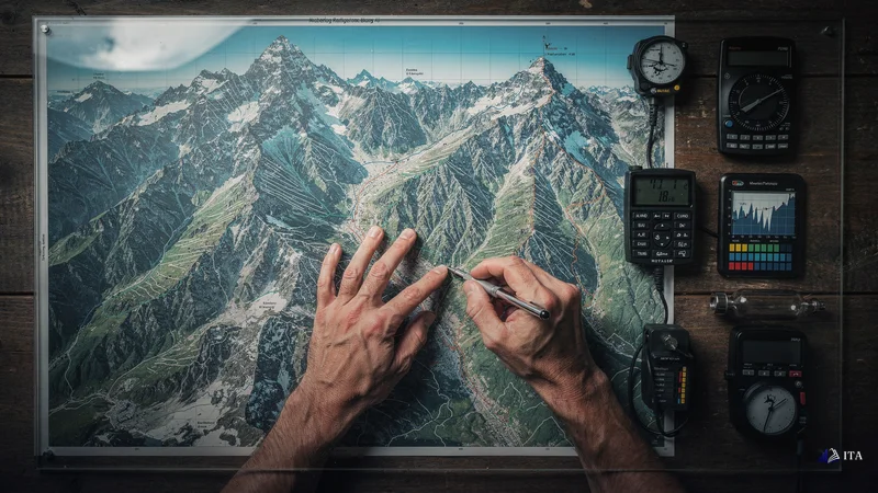 Mountaineering guide planning routes that account for shrinking safety margins at altitude.
