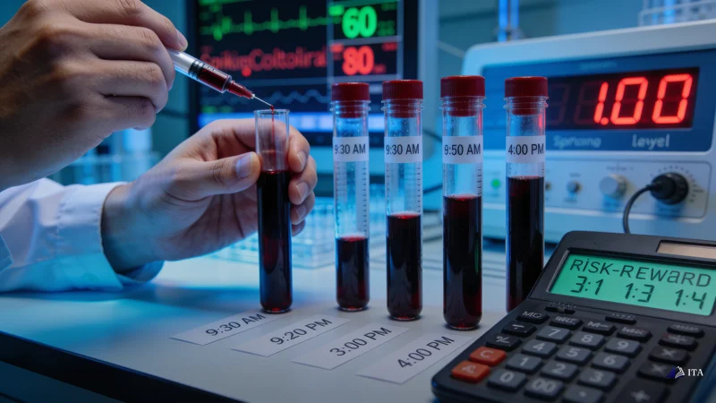 Cortisol level analysis showing how stress hormones impair trading calculations.