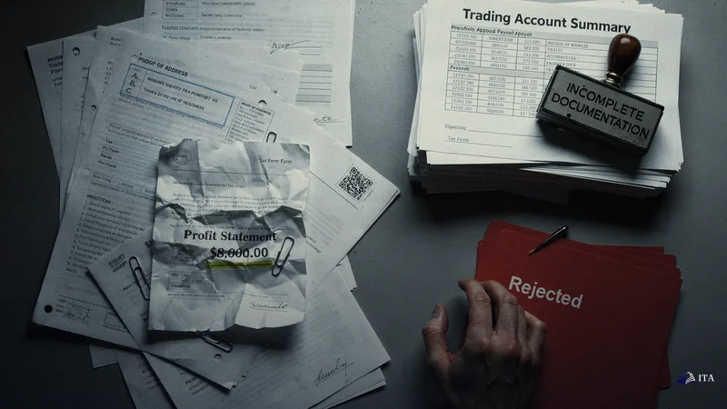 Administrative desk showing profitable accounts blocked by missing documentation requirements.