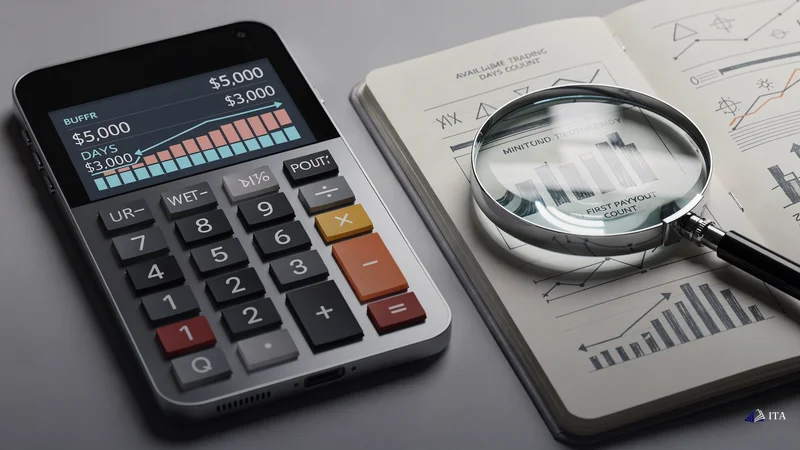 Calculator showing how profit buffers reduce actual withdrawal amounts from trading gains.